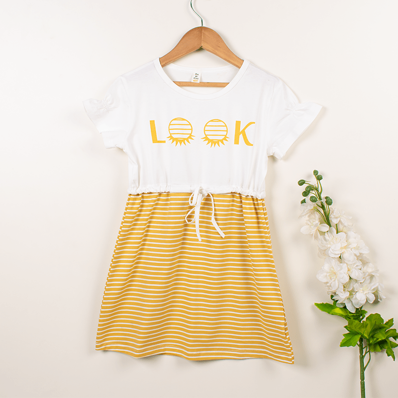 Look Print Dress Yellow1 min