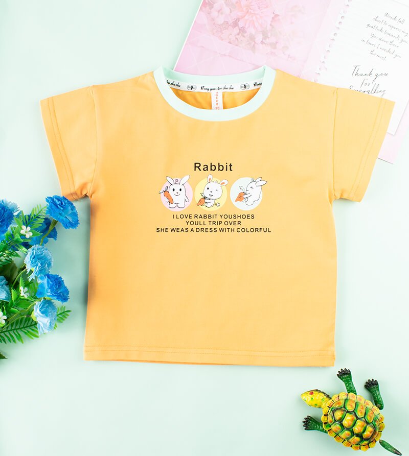 Rabbit Print Tee Yellow