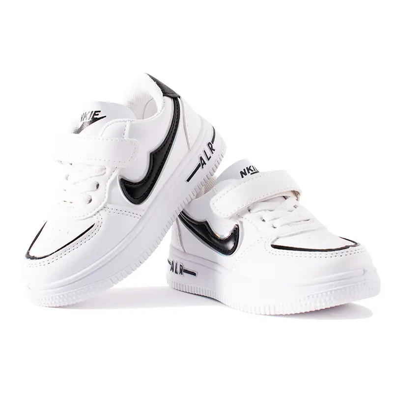White Sneaker with Black Swoosh Sign 2