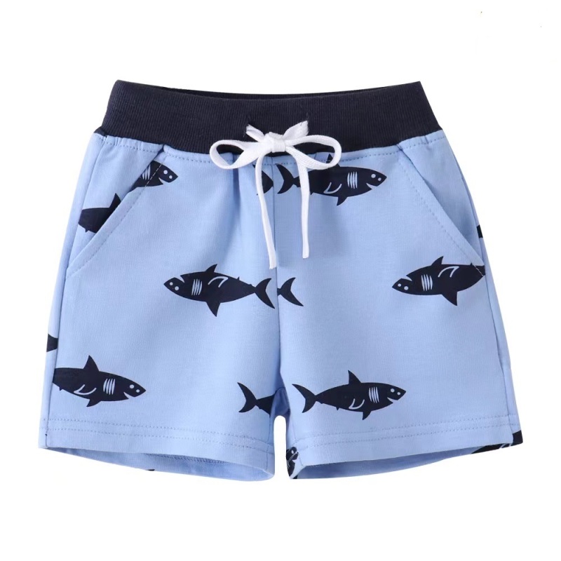 shark print cotton shorts