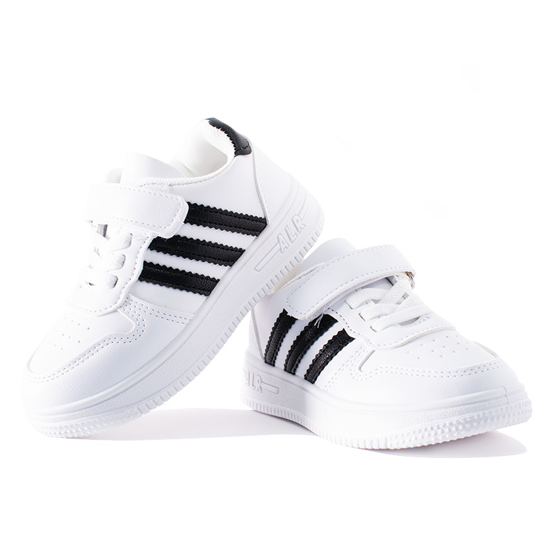 Black Stripe Print White Sneaker