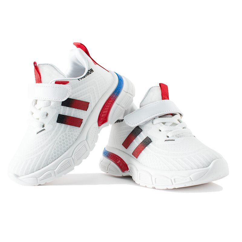 Red Stripe White Mesh Sneakers