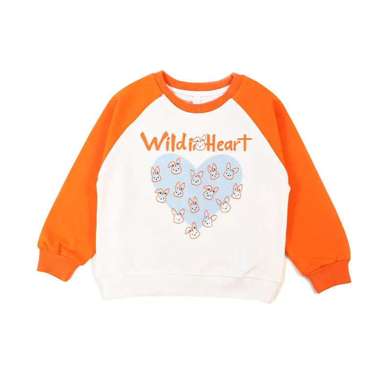 Wild Heart Print Orange Sweatshirt
