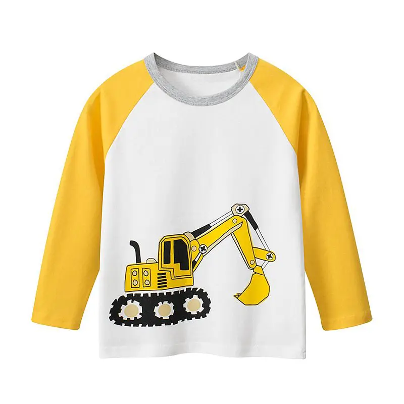 Bulldozer print Yellow Tshirt