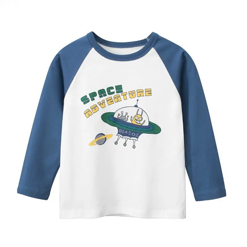 Space Adventure Print Blue Tshirt